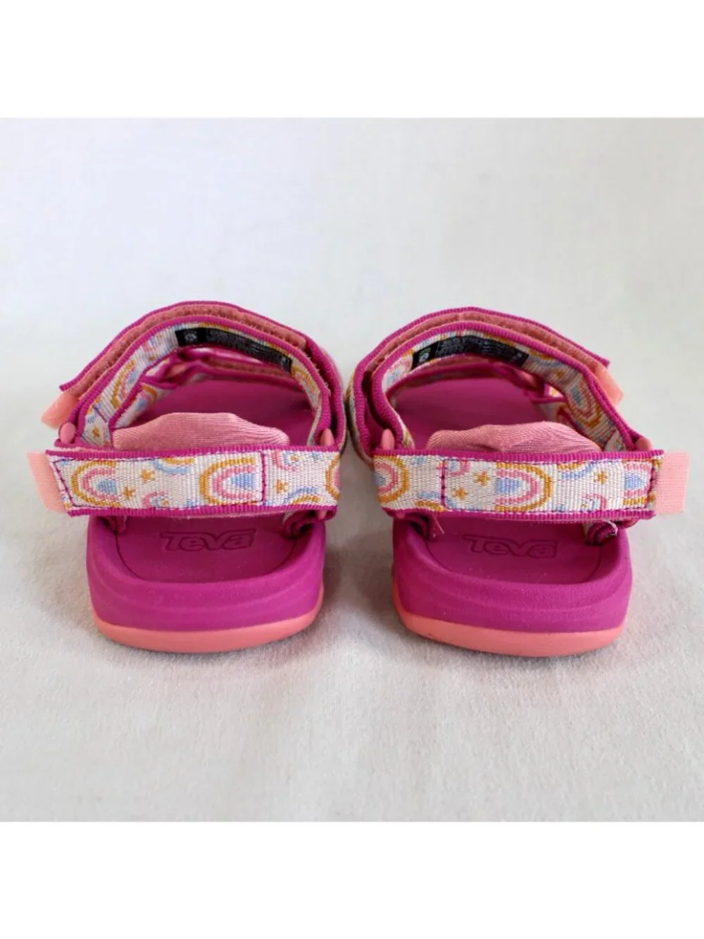 Teva Hurricane XLT 2 Sport Sandals Girls Size 1 Pink Rainbows Strappy Shoes